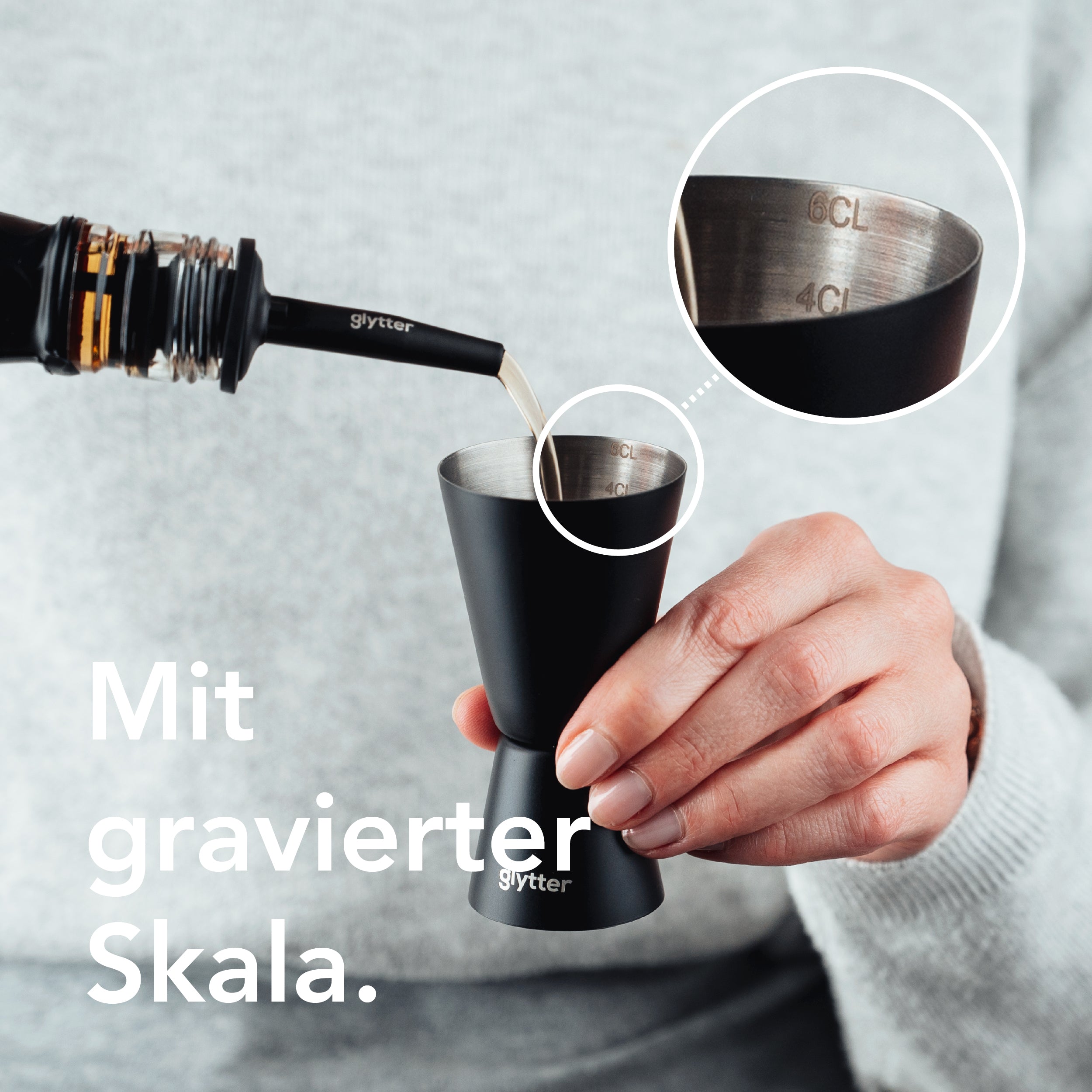 Premium Barmaß / Cocktail-Messbecher aus Edelstahl