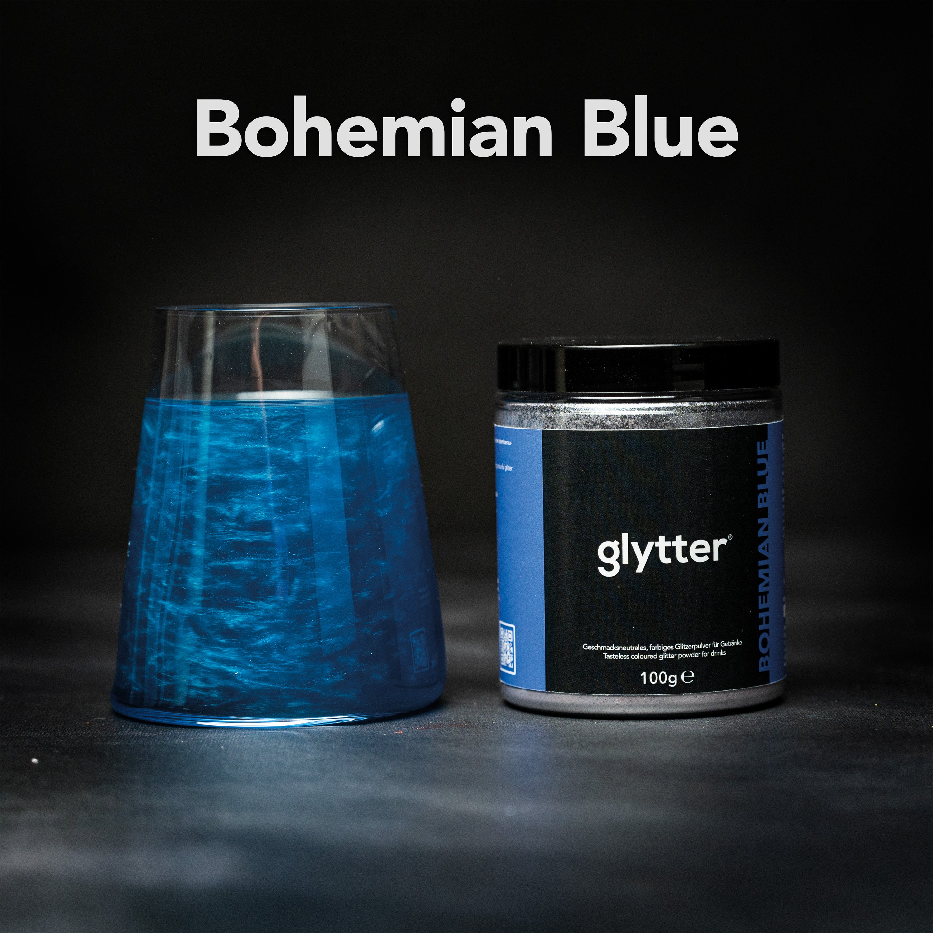 Glytterpulver - macht atemberaubenden Schimmer im Getränk - Blau (100g) - Vorteilspack