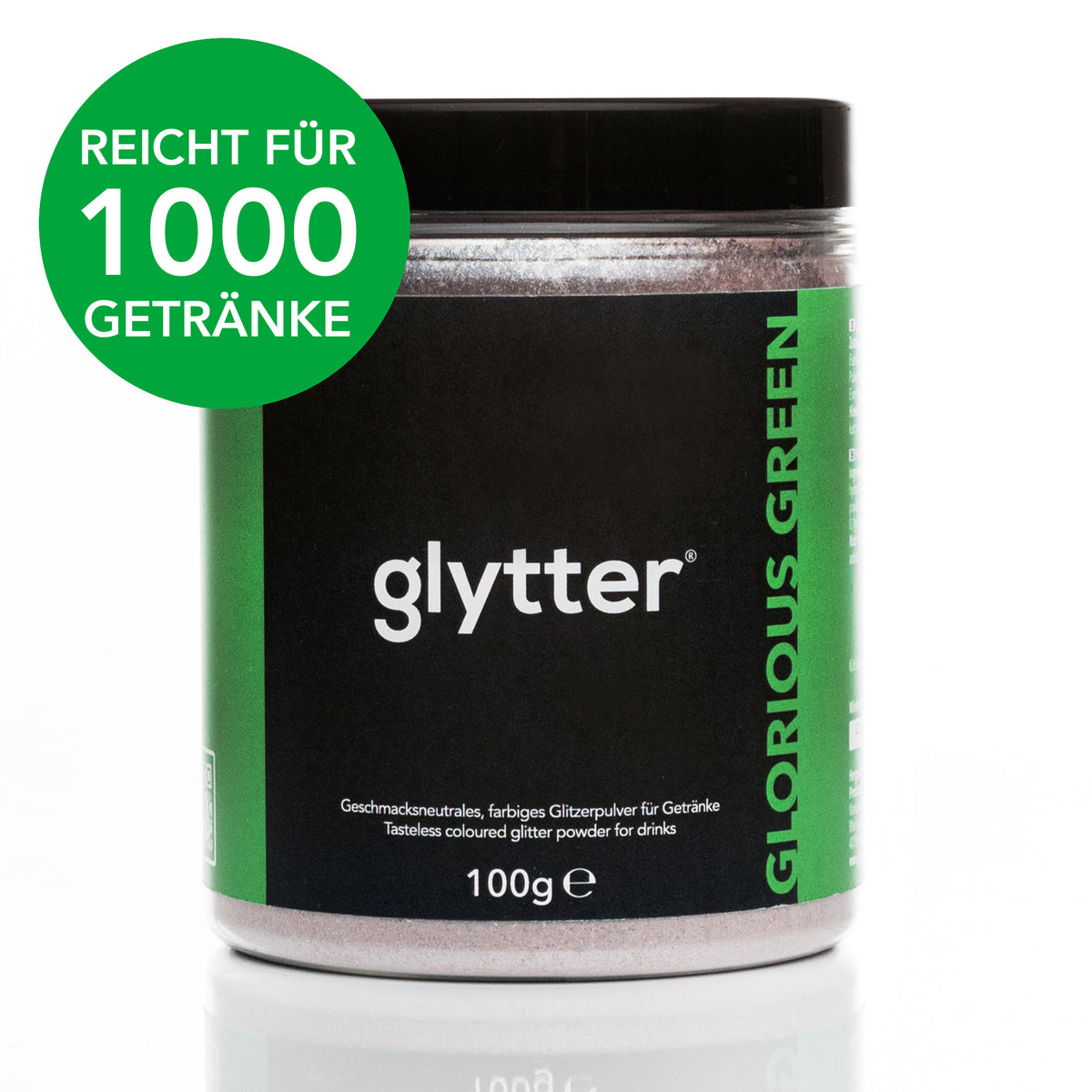 Farbiges Glitzerpulver für Getränke - Grün (100g) - Vorteilspack