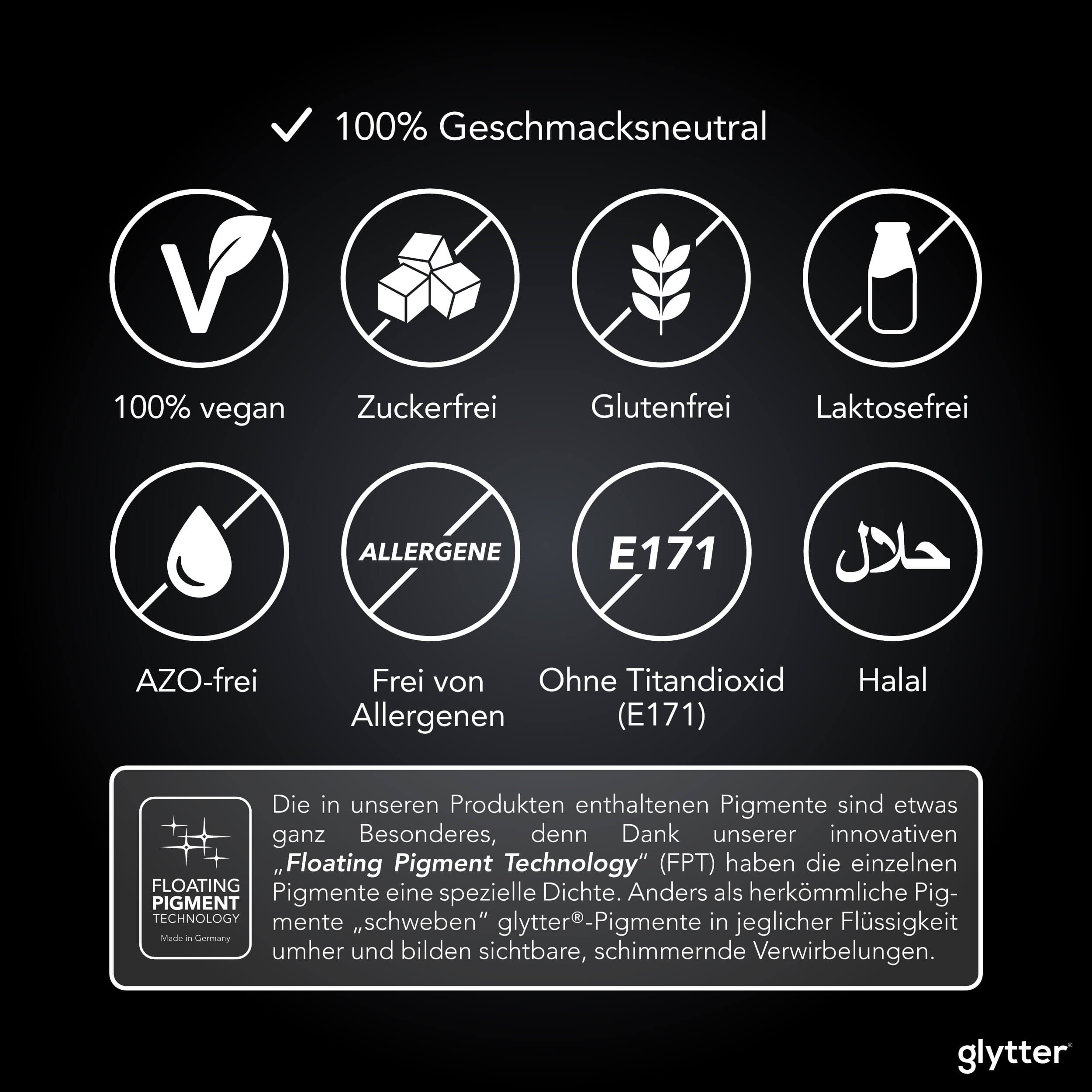 Glytterpulver - macht atemberaubenden Schimmer im Getränk - Neongrün 10g