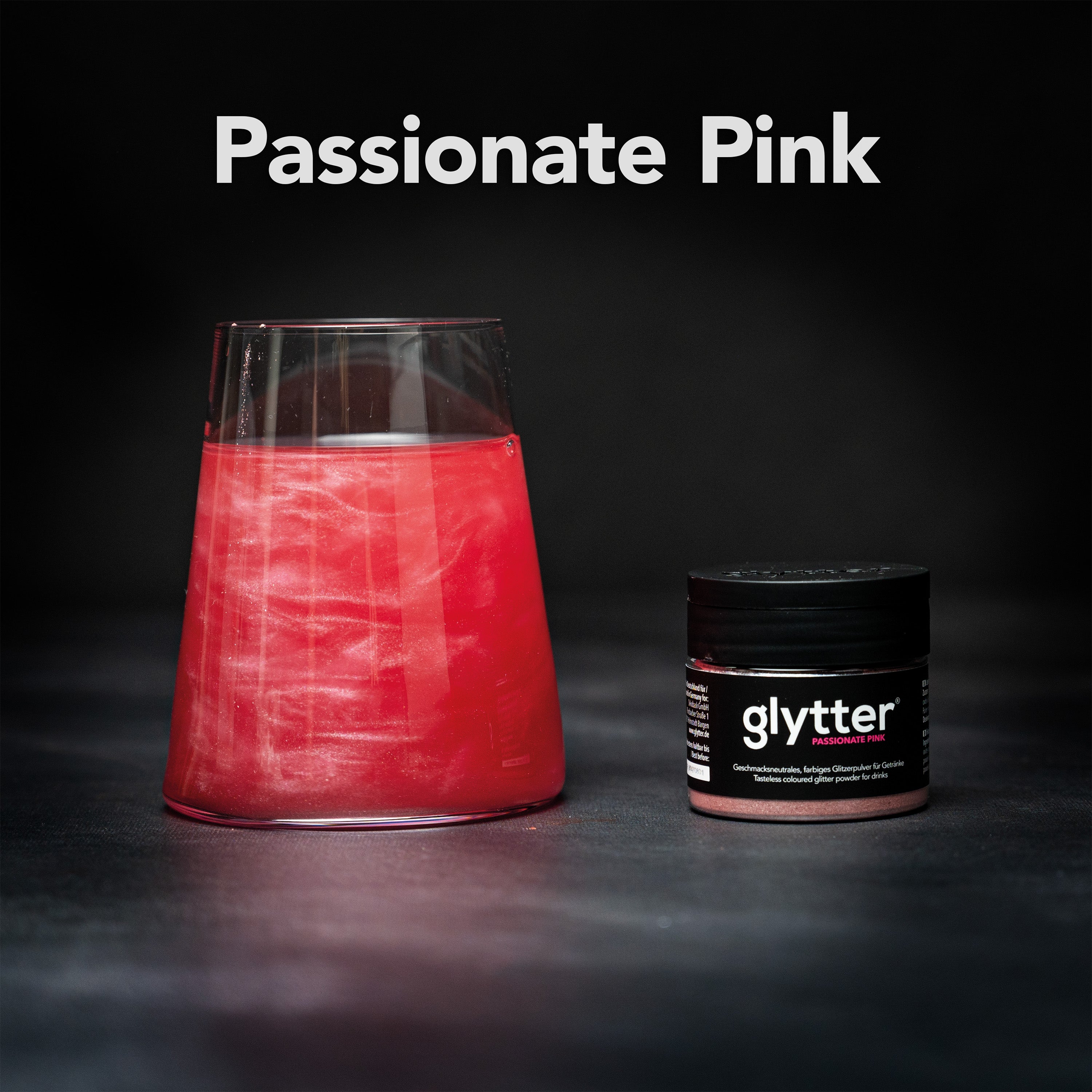 Glytterpulver - macht atemberaubenden Schimmer im Getränk - Pink (10g)