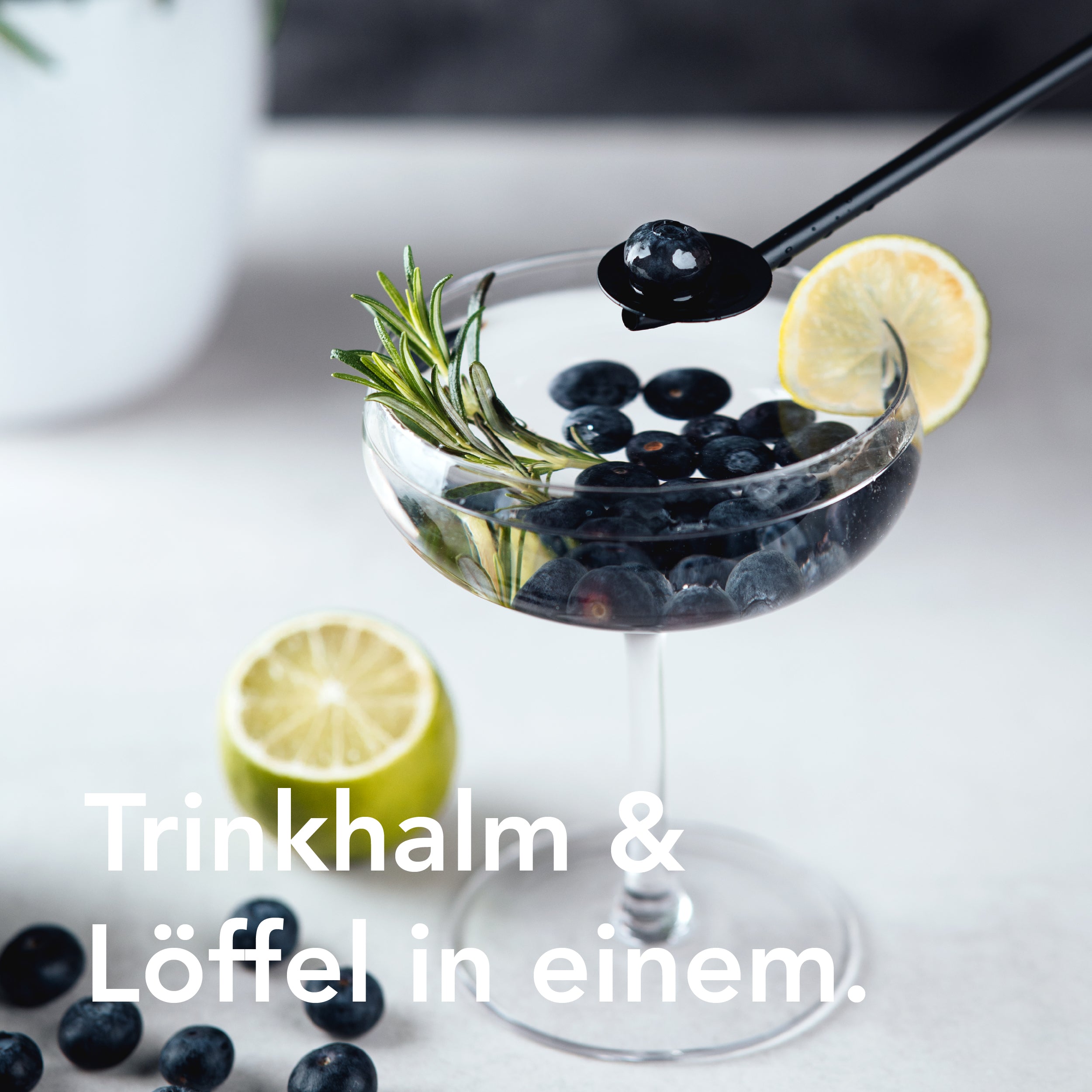 Viral Cocktail-Set (Ausgiesser, Trinkhalmlöffel, Bohemian Blue, Passionate Pink)