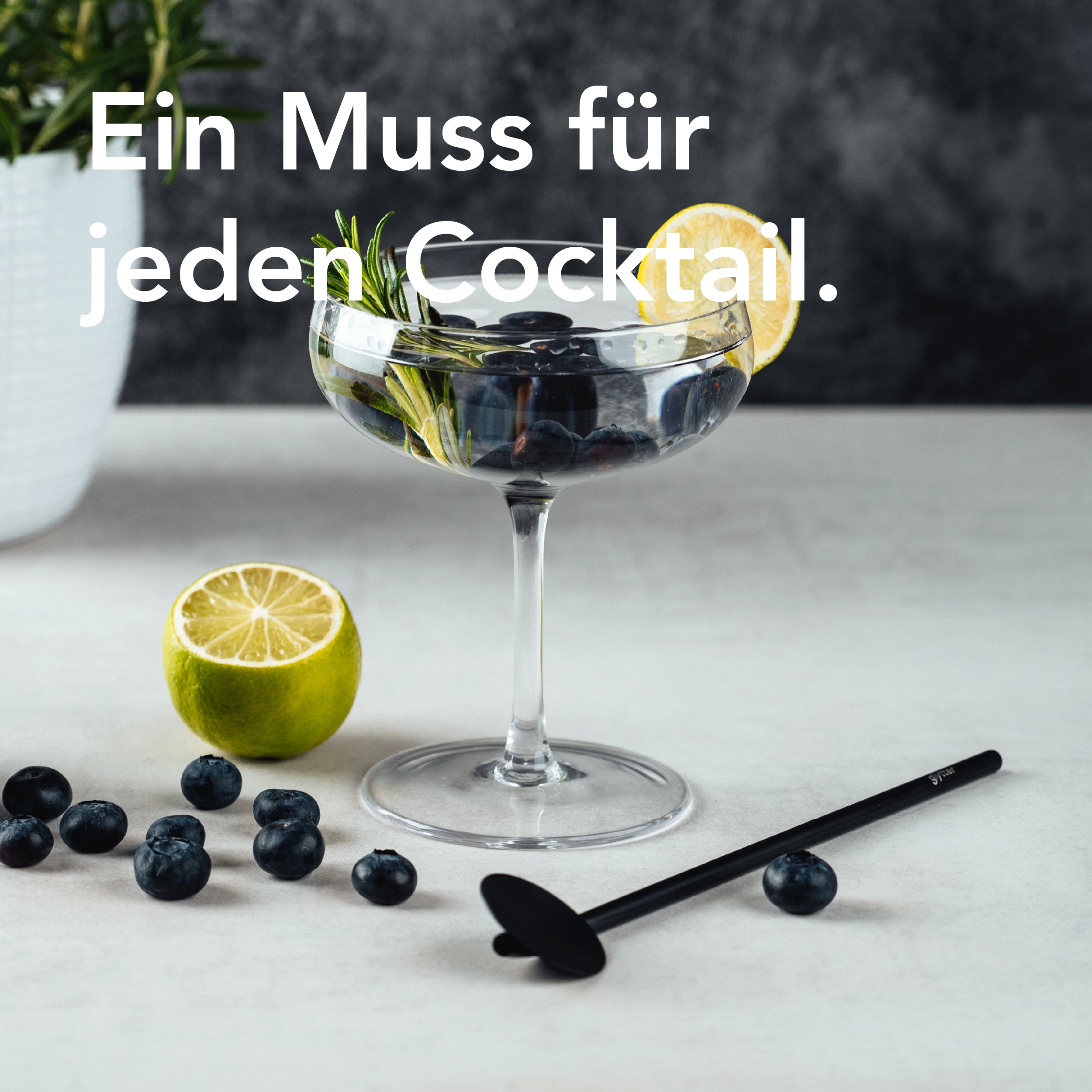 Premium-Trinkhalmlöffel 4er-Set (matt-schwarz)
