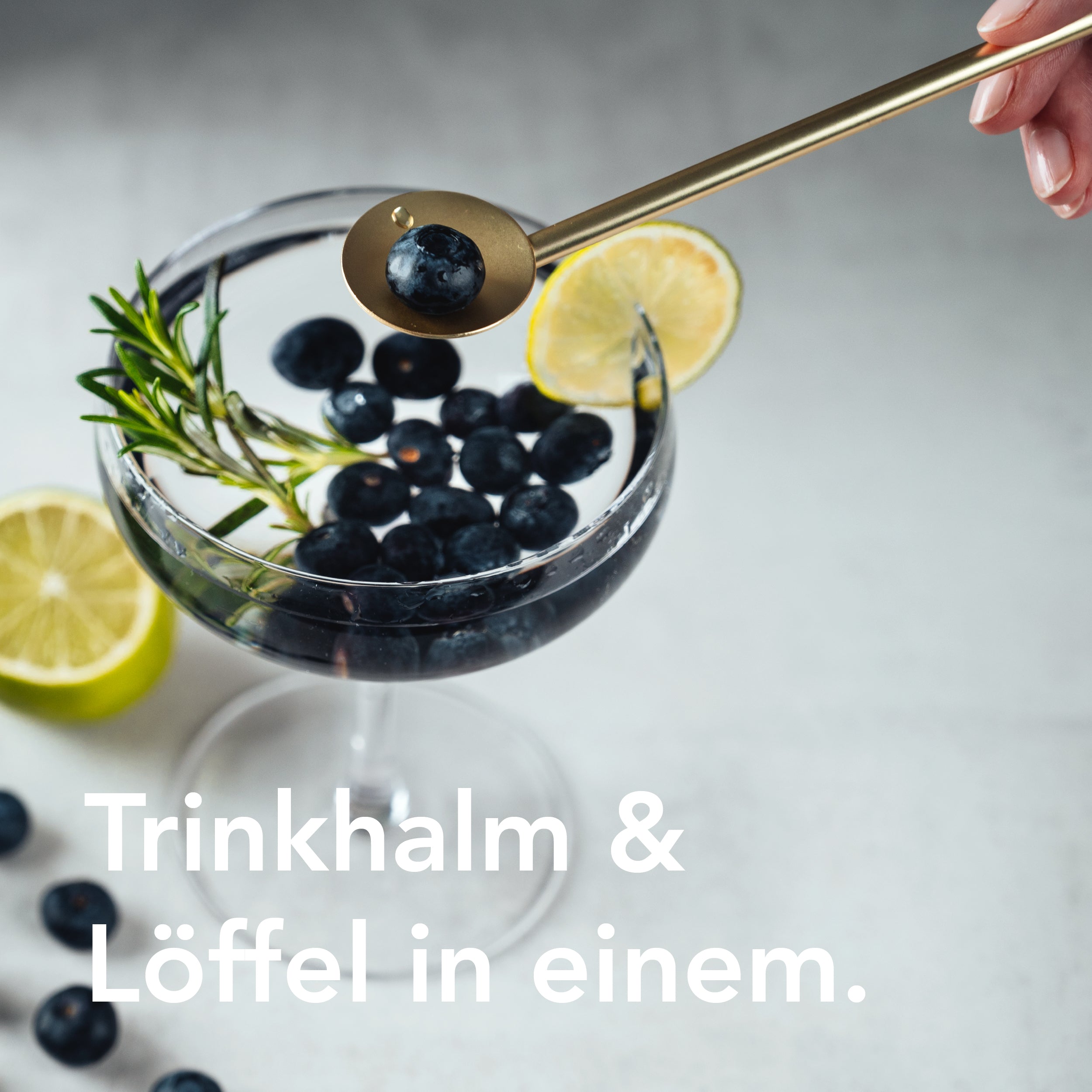 Premium-Trinkhalmlöffel 4er-Set (matt-gold)