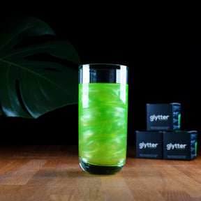 Glytterpulver - macht atemberaubenden Schimmer im Getränk - Neongrün (100g) - Vorteilspack