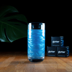 Glytterpulver - macht atemberaubenden Schimmer im Getränk - Blau (100g) - Vorteilspack