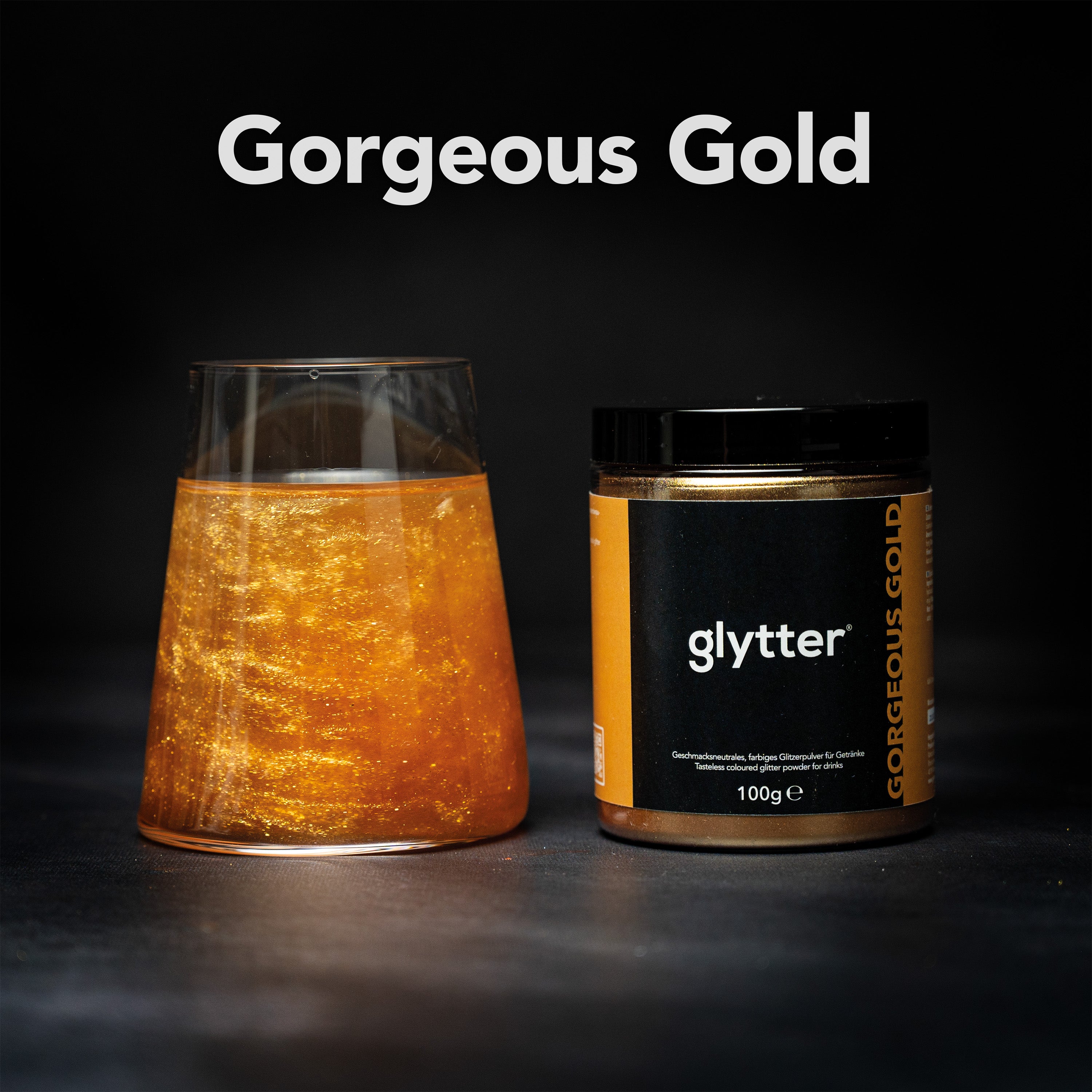 Glytterpulver - macht atemberaubenden Glitzer im Getränk - Gold (100g) - Vorteilspack