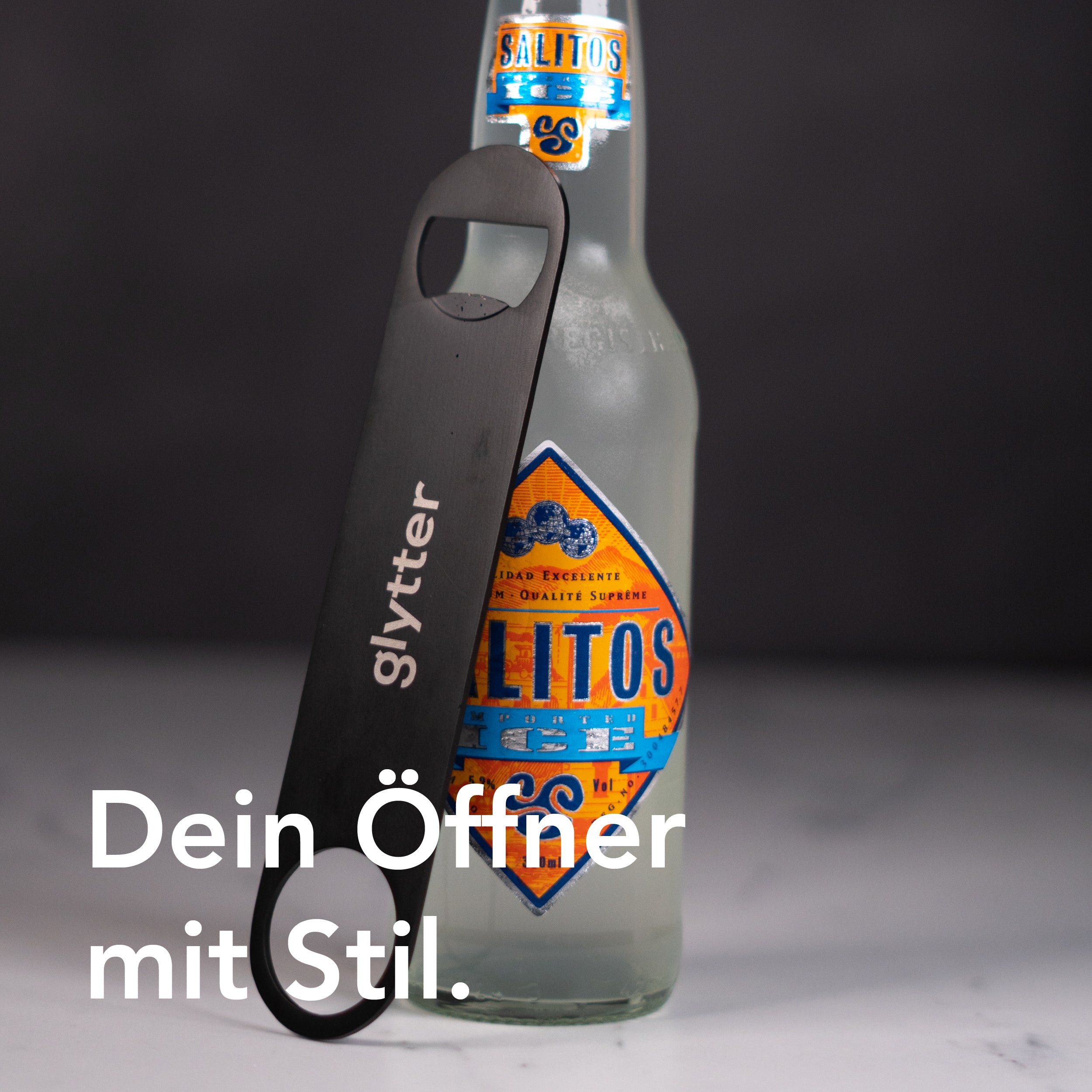 Premium Flaschenöffner aus Edelstahl (matt-schwarz)