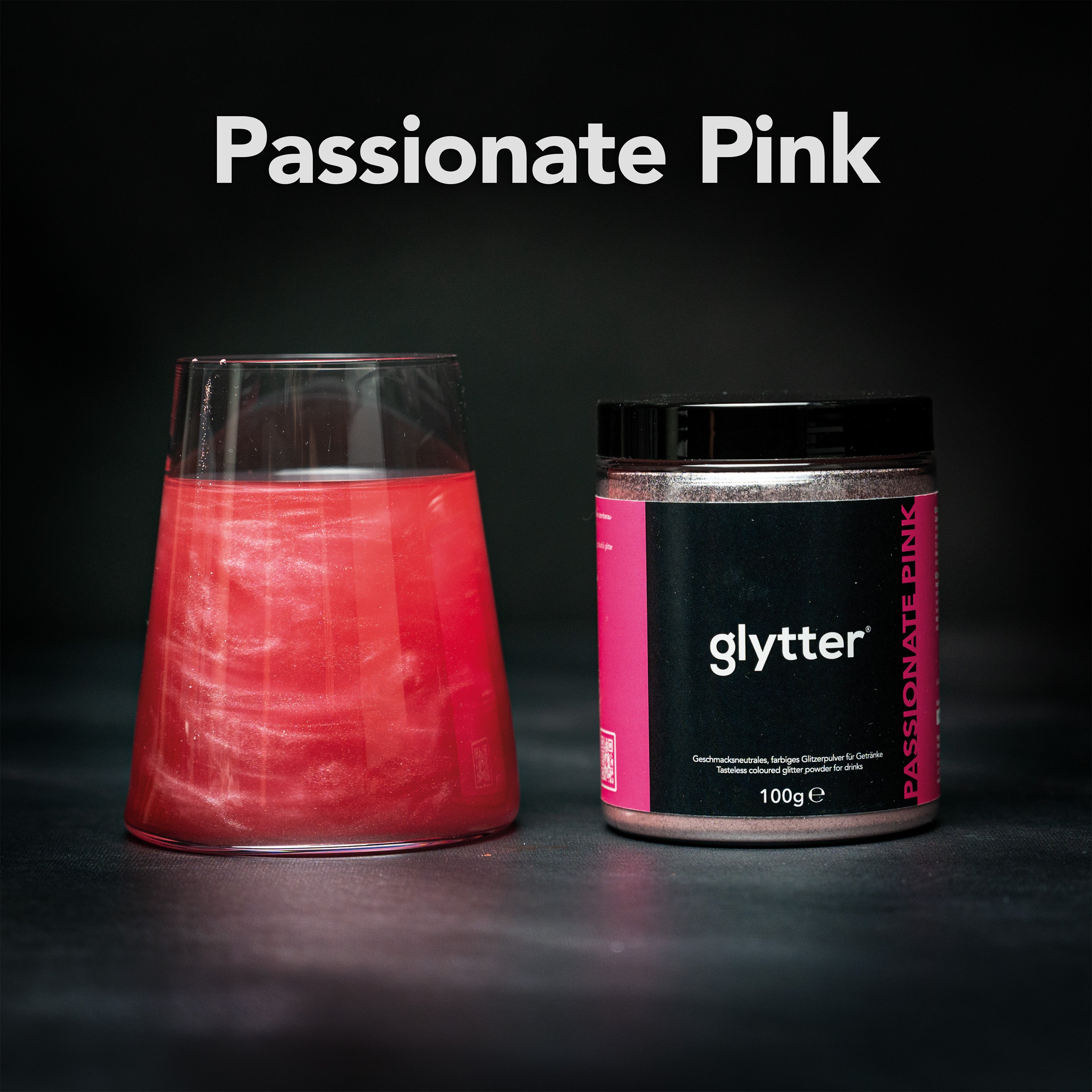 Glytterpulver - macht atemberaubenden Schimmer im Getränk - Pink (100g) - Vorteilspack