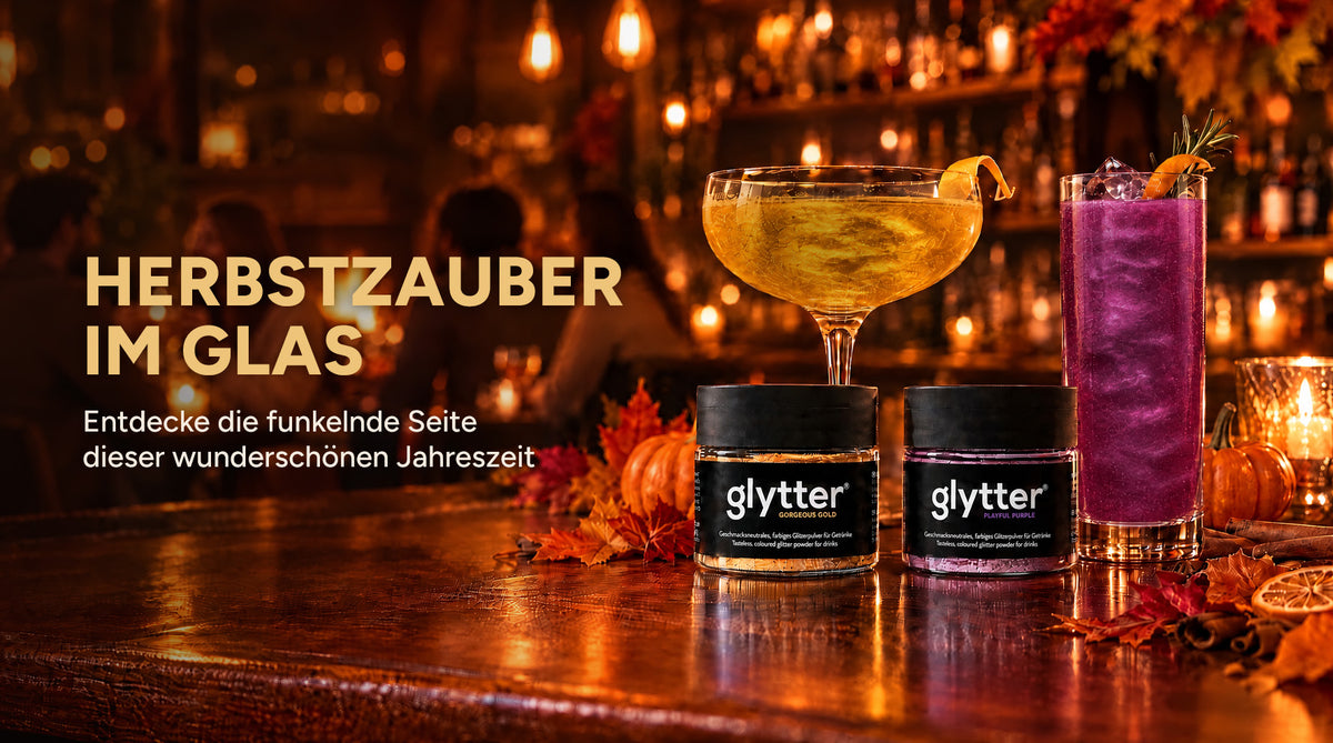 [KI] Glytter Banner mit den Sorten: Gourgeous Gold und Playful Purple, für schöne herbstliche Töne
