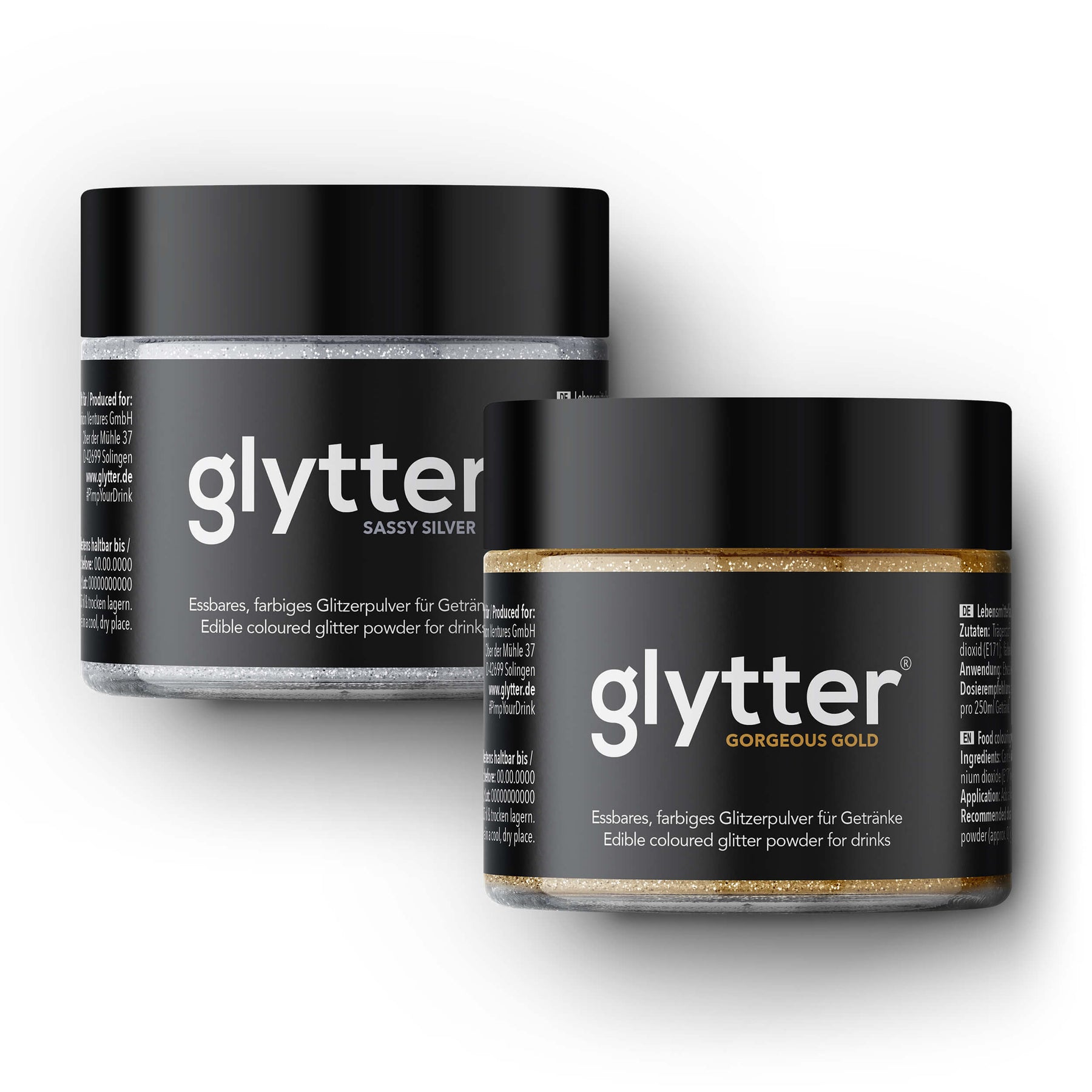 glytter® Glitzerpulver-Set mit Silber + Gold