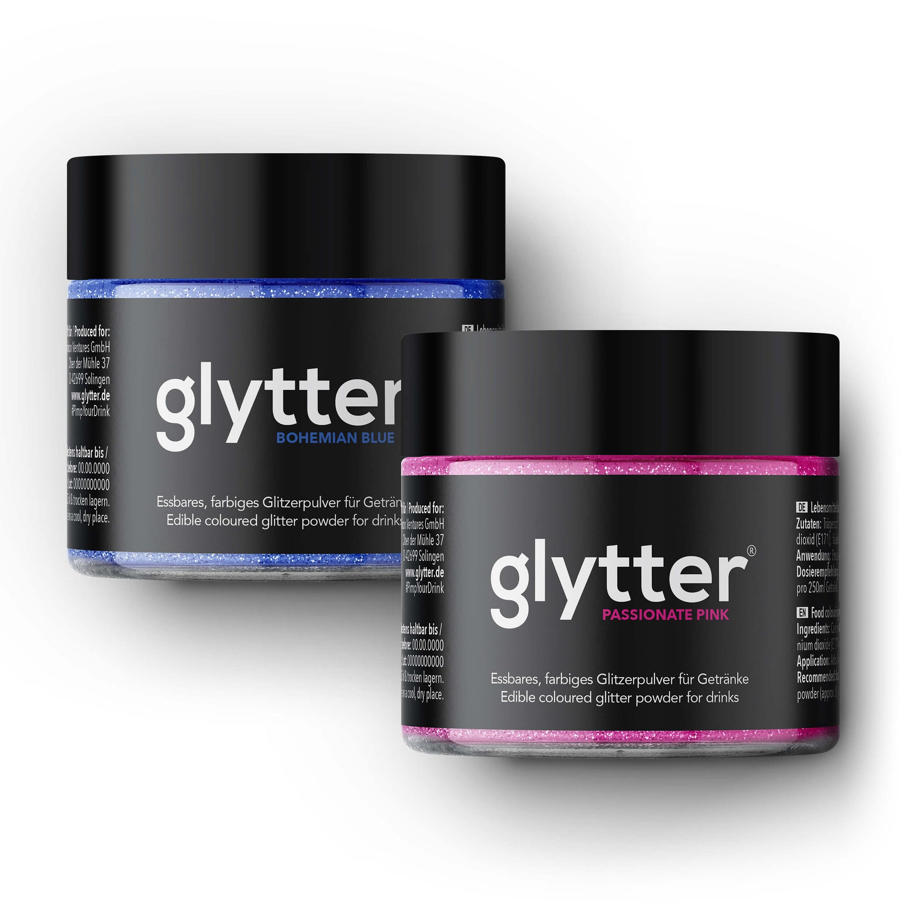 glytter® Glitzerpulver-Set mit Pink + Blau