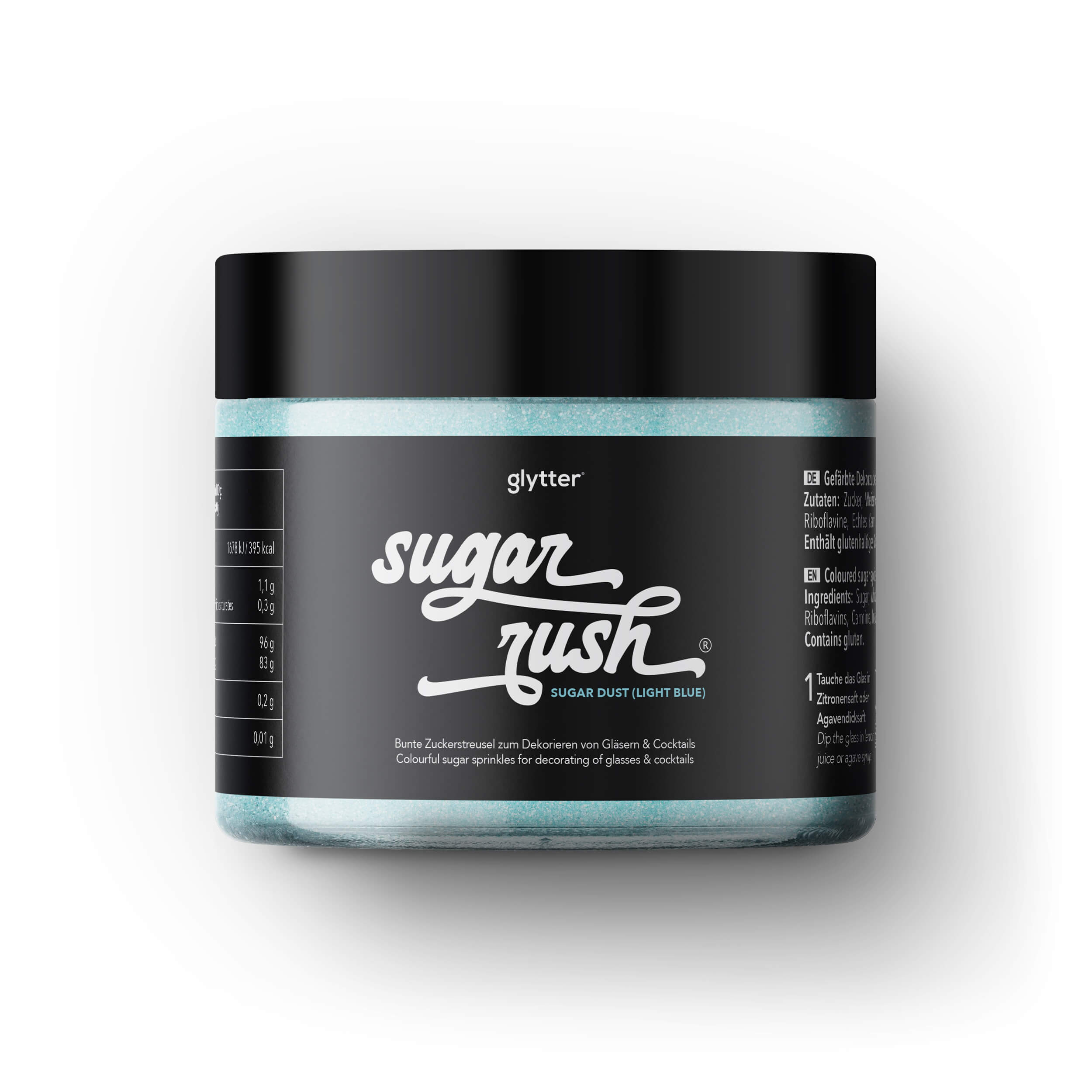 Zuckerrand für Gläser & Cocktails - Sugar Dust "Light Blue" (150g)